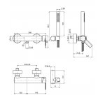Carlo Frattini Mast Bateria natryskowa ścienna z zestawem natryskowym Chrom F3135CR