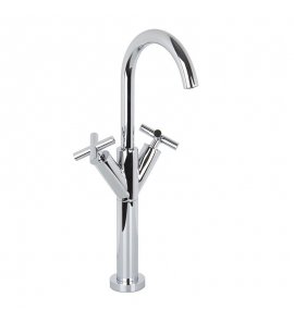 Carlo Frattini Maxima Bateria umywalkowa jednootworowa wysoka z korkiem Chrom F5331WCR