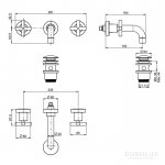 Carlo Frattini Maxima Bateria umywalkowa podtynkowa z korkiem Chrom F5321/5CR