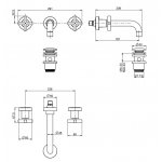 Carlo Frattini Maxima Bateria umywalkowa podtynkowa z korkiem Chrom F5321L/5CR