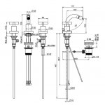 Carlo Frattini Maxima Bateria bidetowa 3-otworowa z korkiem Chrom F5302WCR