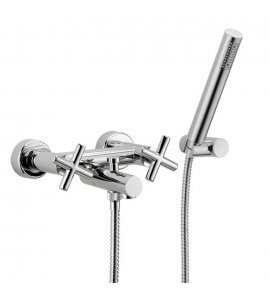 Carlo Frattini Maxima Bateria wannowa ścienna z zestawem natryskowym Chrom F5304CR