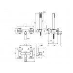 Carlo Frattini Maxima Bateria wannowa ścienna z zestawem natryskowym Chrom F5304CR