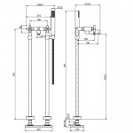 Carlo Frattini Maxima Bateria wannowa podłogowa z zestawem natryskowym Chrom F5304/4CR