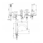 Carlo Frattini Maxima Bateria wannowa 5-otworowa Chrom F5314CR