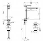 Carlo Frattini Next Bateria umywalkowa jednouchwytowa wysoka z korkiem Chrom F3941LNCR