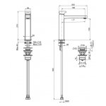 Carlo Frattini Next Bateria umywalkowa jednouchwytowa wysoka z korkiem Chrom F3931LNCR