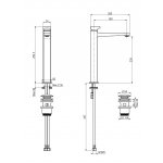 Carlo Frattini Next Bateria umywalkowa jednouchwytowa wysoka z korkiem Chrom F3931/HNCR