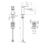 Carlo Frattini Next Bateria bidetowa jednouchwytowa z korkiem Chrom F3942NCR