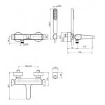 Carlo Frattini Next Bateria wannowo-natynkowa z zestawem natryskowym Chrom F3934CR