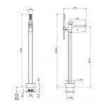 Carlo Frattini Next Bateria wannowa podłogowa Chrom F3934/4CR