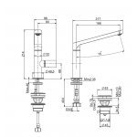 Carlo Frattini Nomos Go Bateria umywalkowa jednouchwytowa z korkiem Chrom F4161MCR