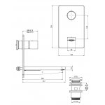 Carlo Frattini Nomos Go Bateria umywalkowa ścienna z korkiem Chrom F4201VLX5CR