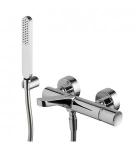 Carlo Frattini Nomos Go Bateria wannowo-natryskowa z zestawem natryskowym Chrom F4164CR