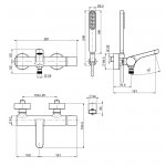 Carlo Frattini Nomos Go Bateria wannowo-natryskowa z zestawem natryskowym Chrom F4164CR