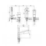 Carlo Frattini Nomos Go Bateria wannowa 4-otworowa Chrom F4174CR