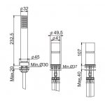 Carlo Frattini Nomos Go Bateria wannowa 3-otworowa Chrom F4174/1CR