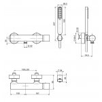 Carlo Frattini Nomos Go Bateria natryskowa z zestawem natryskowym Chrom F4165CR