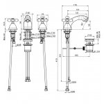 Carlo Frattini Olivia Bateria umywalkowa 3-otworowa z automatycznym korkiem Chrom F5011CR