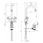 Carlo Frattini Olivia Bateria umywalkowa jednootworowa z obrotową wylewką i automatycznym korkiem Chrom F5021CR