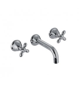 Carlo Frattini Olivia Bateria umywalkowa ścienna 3-otworowa z korkiem Chrom F5001/5CR