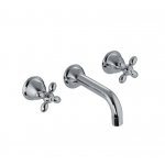 Carlo Frattini Olivia Bateria umywalkowa ścienna 3-otworowa z korkiem Chrom F5001L/5CR