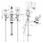 Carlo Frattini Olivia Bateria bidetowa 3-otworowa z automatycznym korkiem Chrom F5002CR