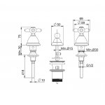 Carlo Frattini Olivia Bateria bidetowa 3-otworowa z automatycznym korkiem Chrom F5032CR