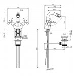 Carlo Frattini Olivia Bateria bidetowa z automatycznym korkiem Chrom F5022CR