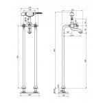 Carlo Frattini Olivia Bateria wannowo podłogowa z zestawem natryskowym Chrom F5004/4CR