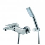 Carlo Frattini Quad Bateria wannowa ścienna z zestawem natryskowym Chrom F3724CR