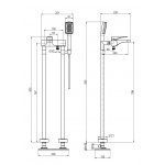 Carlo Frattini Quad Bateria wannowa podłogowa Chrom F3724/4CR