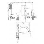Carlo Frattini Quad Bateria wannowa 4-otworowa Chrom F3734CR
