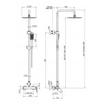 Carlo Frattini Quad Bateria natryskowa ścienna z deszczownicą i kolumną natryskową Chrom F3735/2CR