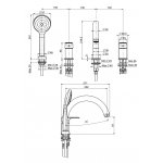 Carlo Frattini Serie 22 Bateria wannowa 4-otworowa Chrom F3844CR