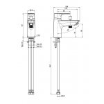Carlo Frattini Serie 22 Bateria wannowa z przełącznikiem Chrom F3834/9CR