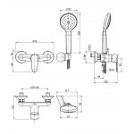 Carlo Frattini Serie 22 Bateria natryskowa z zestawem natryskowym Chrom F3835CR