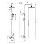 Carlo Frattini Serie 22 Bateria natryskowa z deszczownicą i zestawem natryskowym Chrom F3835/2CR