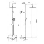 Carlo Frattini Serie 22 Bateria natryskowa z deszczownicą i zestawem natryskowym Chrom F3165/RP251CR