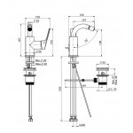 Carlo Frattini Serie 4 Bateria bidetowa jednouchwytowa z korkiem Chrom F3782WCR