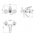 Carlo Frattini Serie 4 Bateria wannowa ścienna bez zestawu natryskowego Chrom F3764/1CR