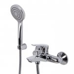 Carlo Frattini Serie 4 Bateria wannowa ścienna z zestawem natryskowym Chrom F3764CR