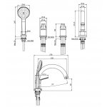 Carlo Frattini Serie 4 Bateria wannowa 4-otworowa Chrom F3784/4CR