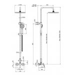 Carlo Frattini Serie 4 Bateria natryskowa z deszczownicą i zestawem natryskowym Chrom F3765/2CR