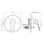 Carlo Frattini Serie 4 Bateria wannowo-natryskowa podtynkowa z 2 przełącznikami wyjść Chrom F3769X2CR