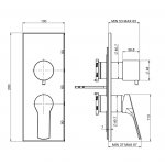 Carlo Frattini Serie 4 Bateria wannowo-natryskowa podtynkowa z przełącznikiem 2/3 wylotów Chrom F3769X6CR
