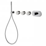 Carlo Frattini So Bateria natryskowa podtynkowa z 3 odpływami Chrom F3178X3CR