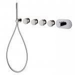 Carlo Frattini So Bateria natryskowa podtynkowa z 4 odpływami Chrom F3178X4CR