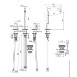 Carlo Frattini So Bateria umywalkowa 3-otworowa Chrom F3191BCR