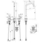 Carlo Frattini So Bateria umywalkowa 3-otworowa z obrotową wylewką Chrom F3191DCR